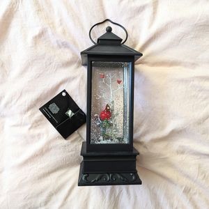 Cardinal Snow Globe Lantern